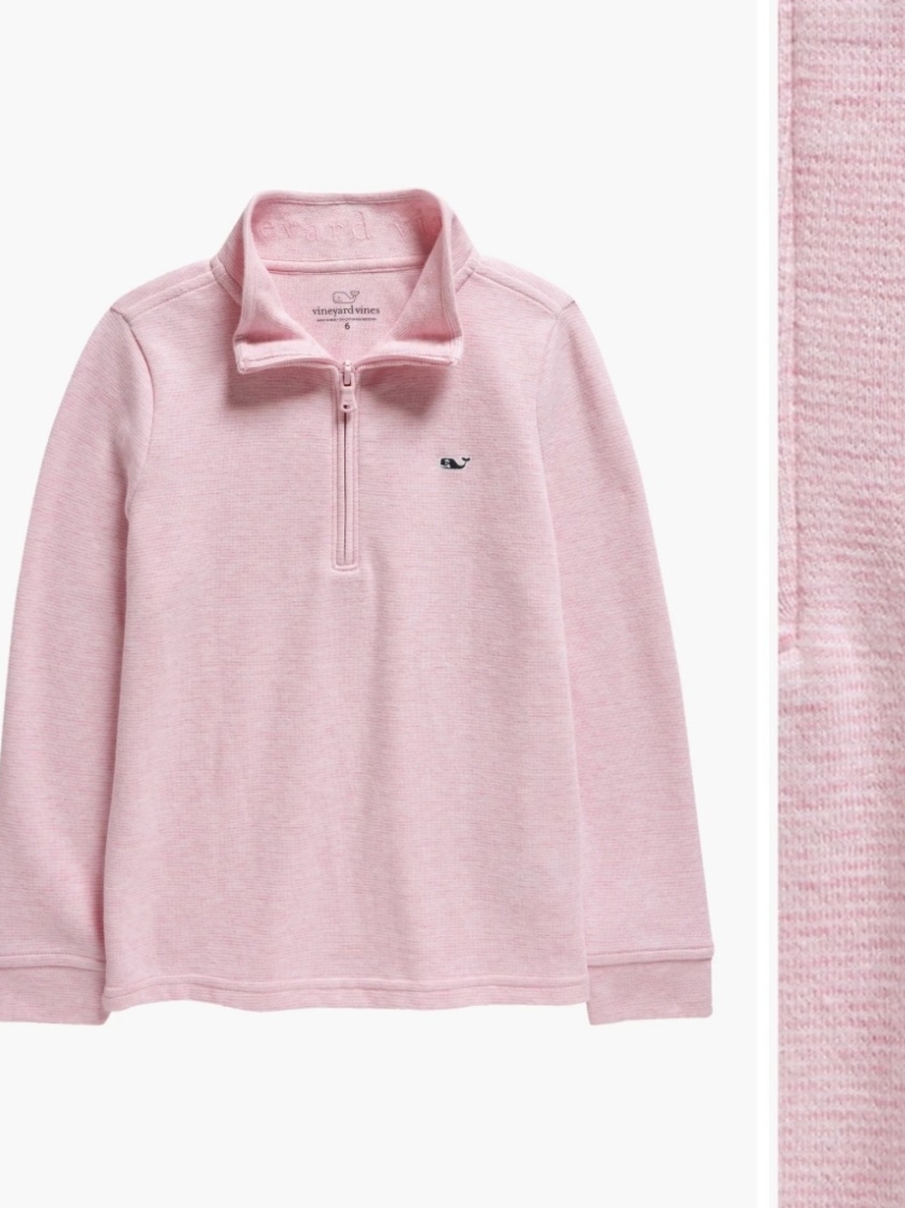 Vineyard Vines Pink Half‑Zip Pullover Sweatshirt